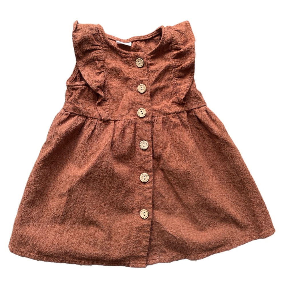 PatPat 100% Cotton Button-Up Sleeveless Dress - 6 to 9 months